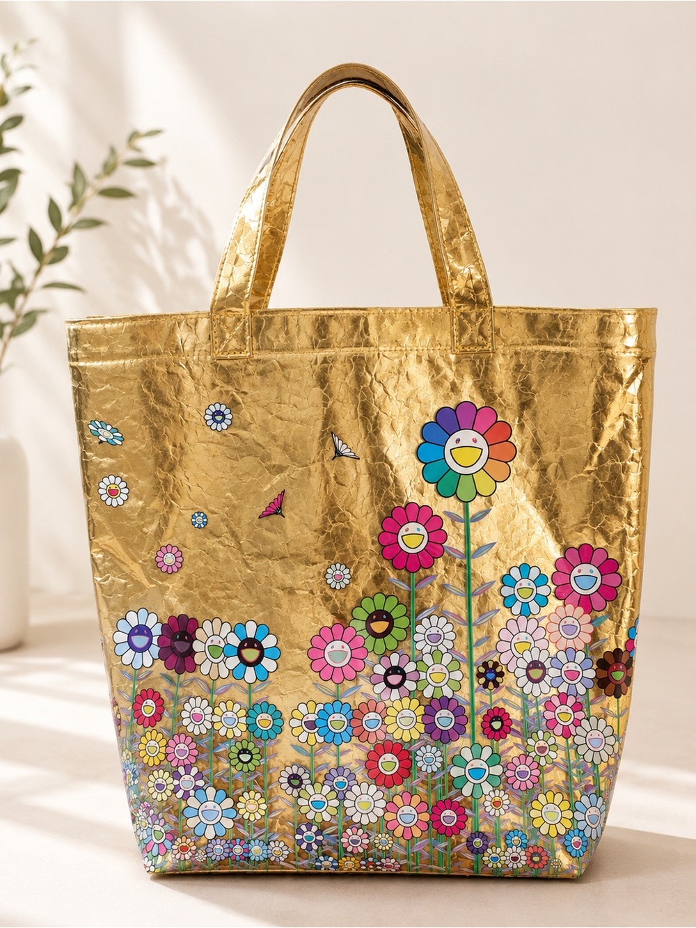 Takashi Murakami Mononoke Kyoto Gold Floral Tote Bag
